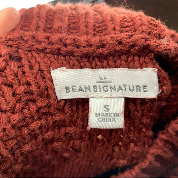 LL Bean Rustic Orange-Red Sweater - Picture 3 of 3